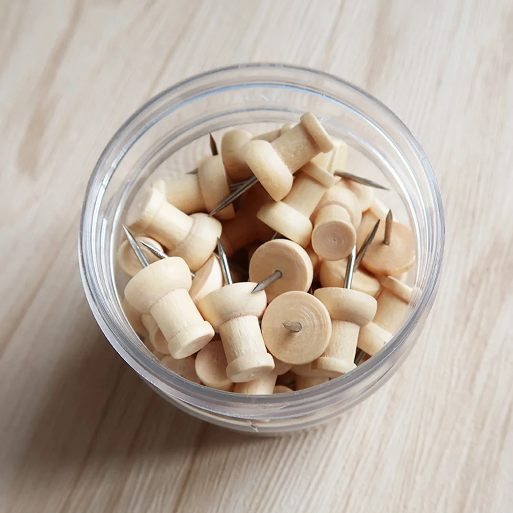 100 قطعة دبابيس ضغط الخشب مسامير الإبهام المعدنية للوحة الفلين لتقوم بها بنفسك ديكور المنزل مكتب المدرسة لوحة الإعلانات خريطة عرض الصور #1