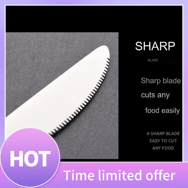 

B69C 4Pcs Set Portable Spoon Fork Steak Knife Set Stainless Steel Dinnerware Travel Cutlery Tableware With Bag Purple