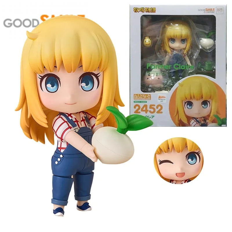 GSC Original Nendoroid 2452 Story of Seasons Reunion in Mineral Town Farmer Claire Anime Action Figure Toys For Girls Kids Gifts