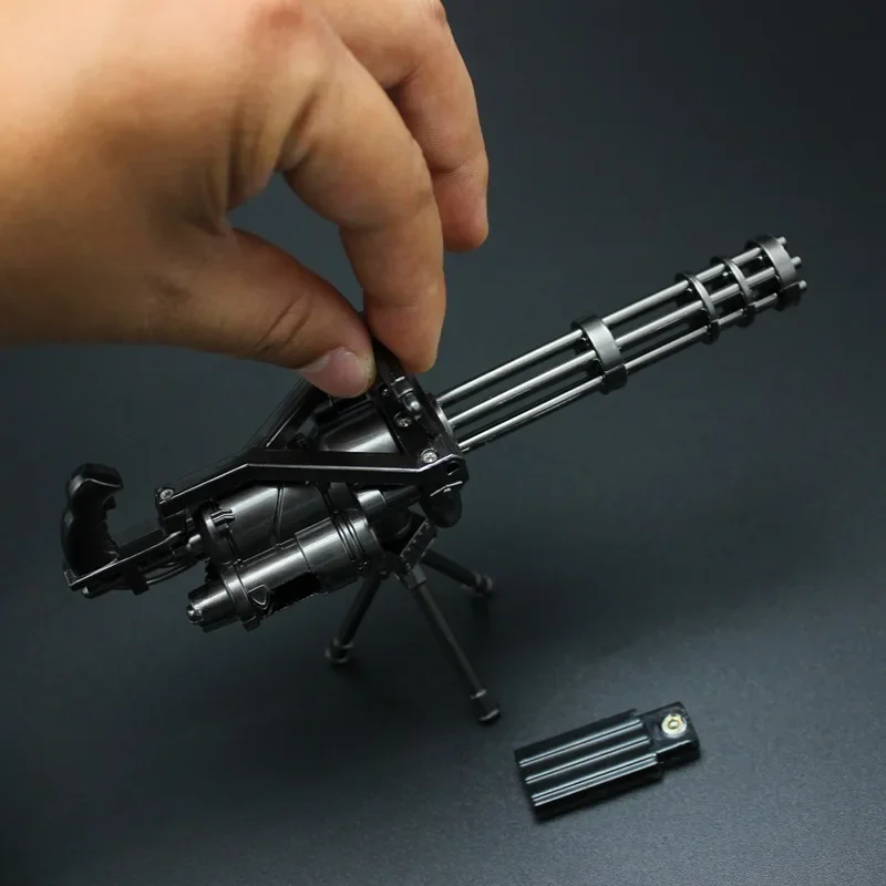 18Cm Rotatable Green Cannon M134 Gatling Machine Gun Alloy Model Toy Ornament Living Room Decoration  Desk Decoration