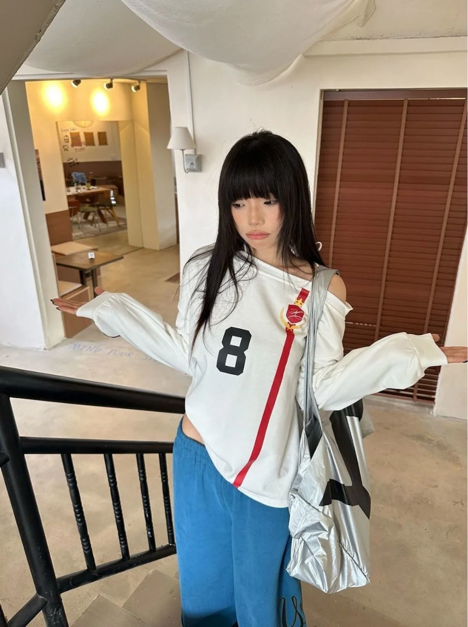 American retro spicy girl letter printed wide leg curved knife casual pants autumn/winter Y2K Harajuku spicy girl street pants
