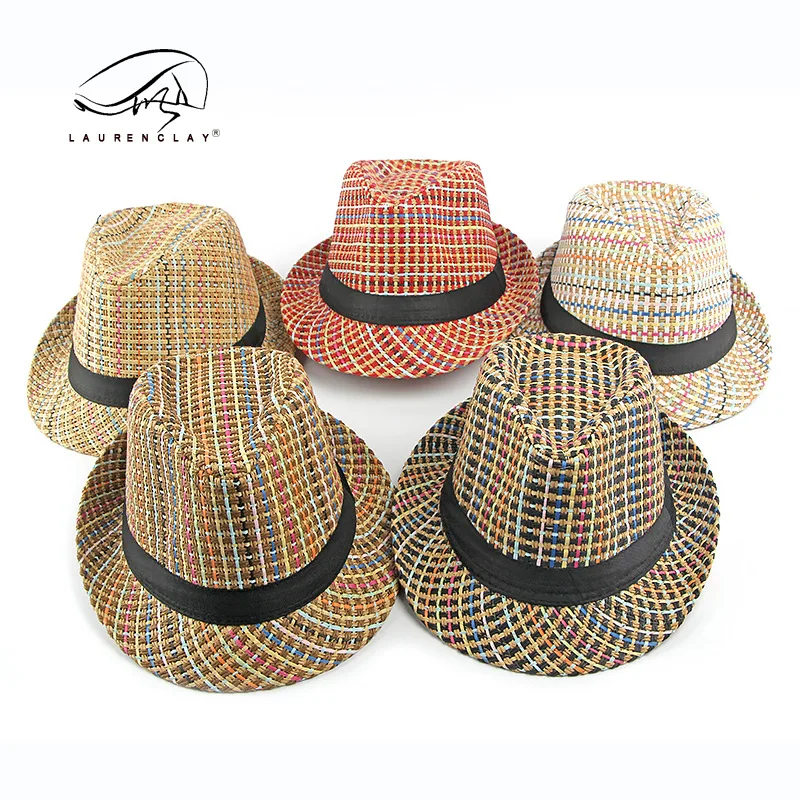Jazz Hat Men's Summer Outdoor Travel Sun Protection Sun Hat Beach Billycock Women's Colorful Straw Hat Tide