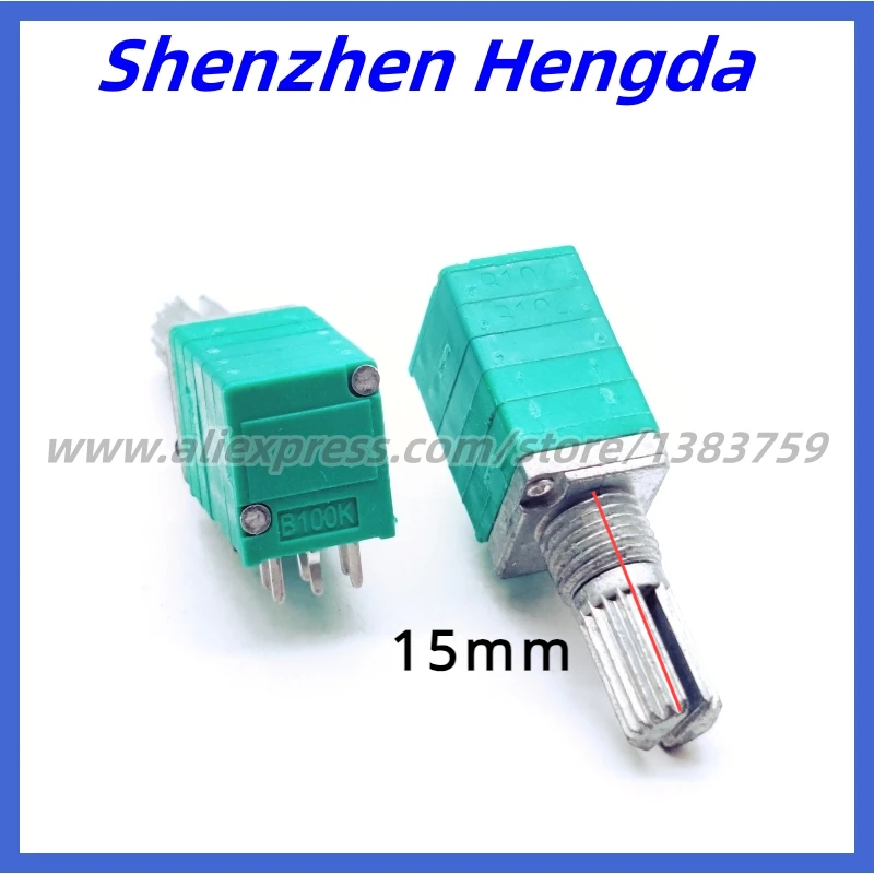 2PCS 097 Type 4 Channels 12Pin B10K B20K B50K B100K Seal Potentiometer 4 link B103 B203 B503 B104 Flower Shaft 15MM