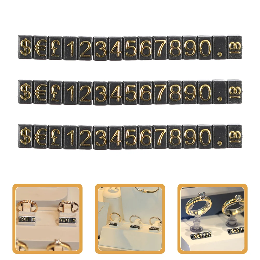 15 Pcs Price Display Tags Adjustable Metal Jewelry Pricing Signs Smooth Edged Retail Cube Labels For Watches Fruits