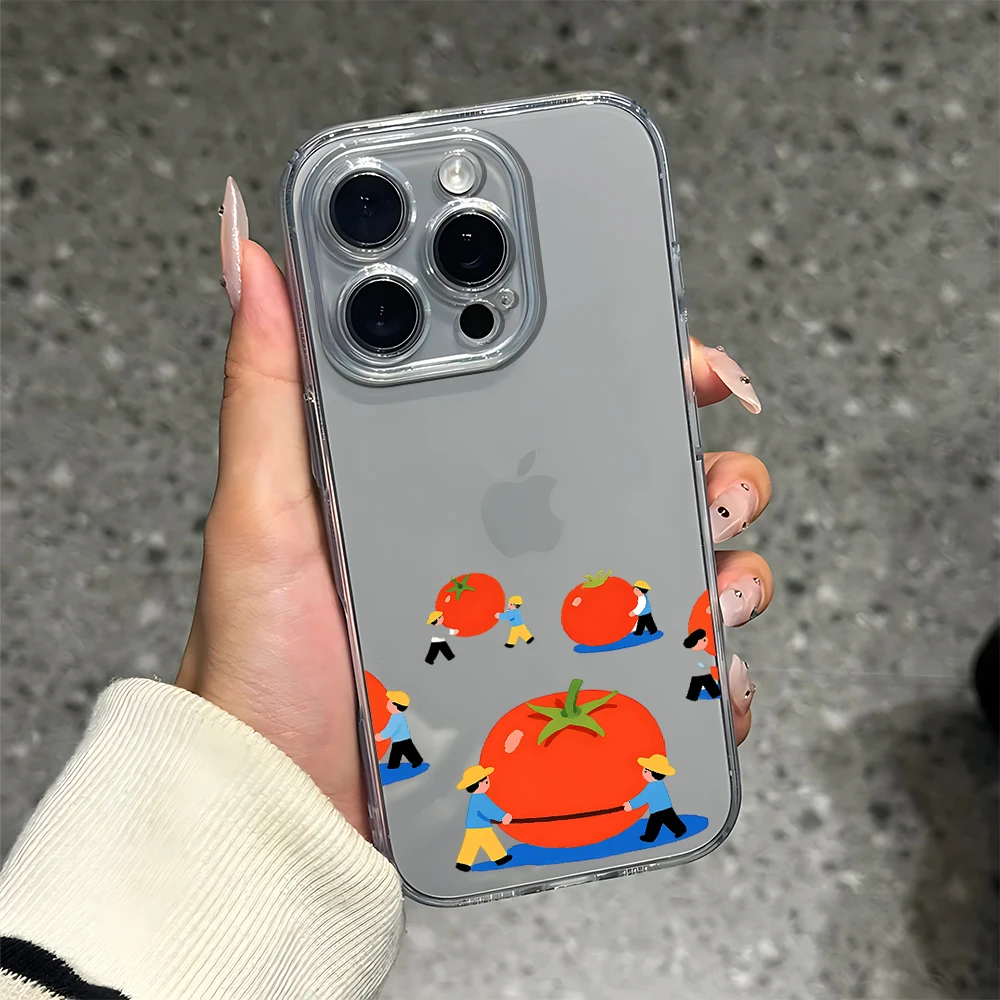 Big Tomatoes Silikon-Handyhülle für iPhone 17 16 15 14 13 12 11 Pro Xs Max Air Mini 7 8 6 6S Plus SE 2020 2022 Cover