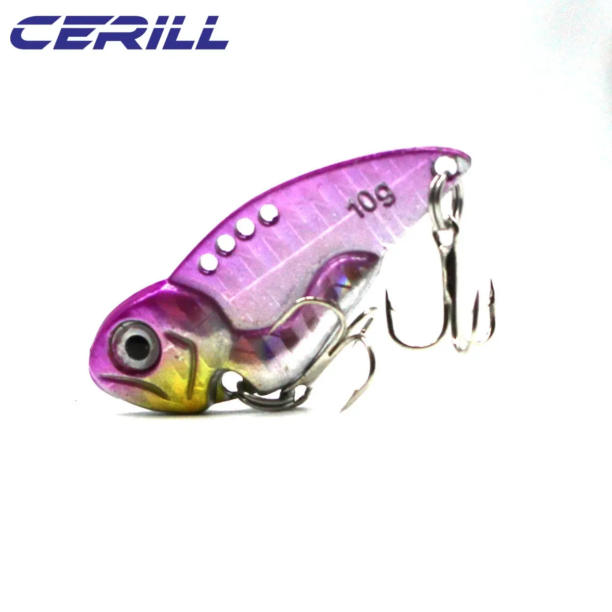 

Cerill 1 PC 5g 7g 10g 12g 14g 20g Vibrations Spoon Fishing Lure Artificial Baits Jig Treble Hook Winter 3D Eye Trout Bass