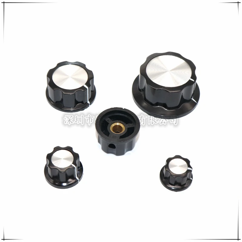 5PCS bakelite knob MF-A01 A02 A03 A04 A05 for WTH118/RV24 Potentiometer Copper core circular hole Inner Hole 6mm