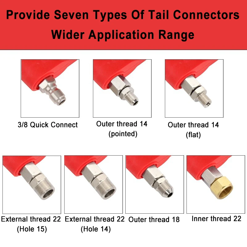 Pressure Washer Gun Red High Power Washer Gun with Replacement Wand Extension 5 Nozzle Tips M22 Fittings 40 Inch 5000 PSI