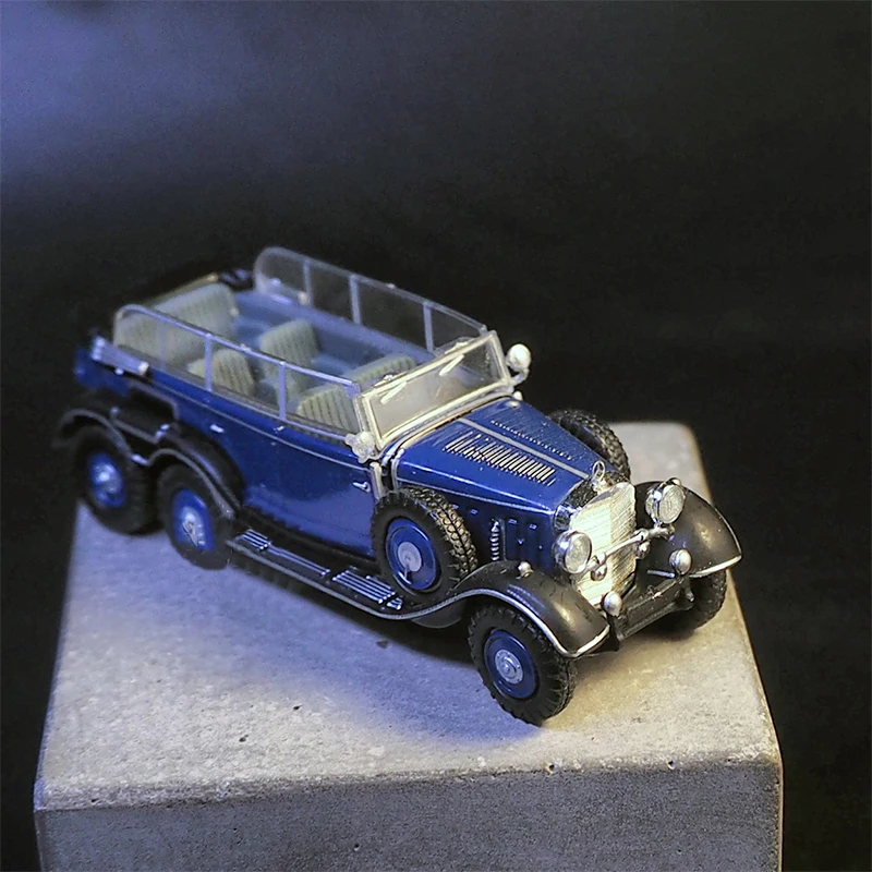 1/87 Scale G4 1938 Six Wheel Convertible Simulation Alloy Car Model Static Display Collectible Toy Gift Souvenir Decoration