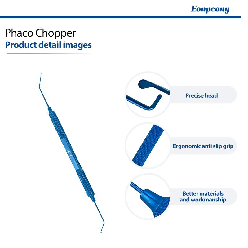 Double‑Ended Phaco Chopper Titanium Autoclavable Reusable Hand Instrument for Ophthalmic Cataract Nucleus Chopping Surgery