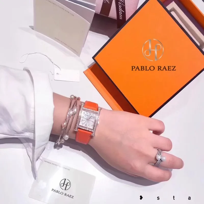 Часы UTHAI премиум-класса, легкие роскошные женские часы, квадратный универсальный кожаный браслет, водонепроницаемый женский модный кварцевый наручный браслет в коробке