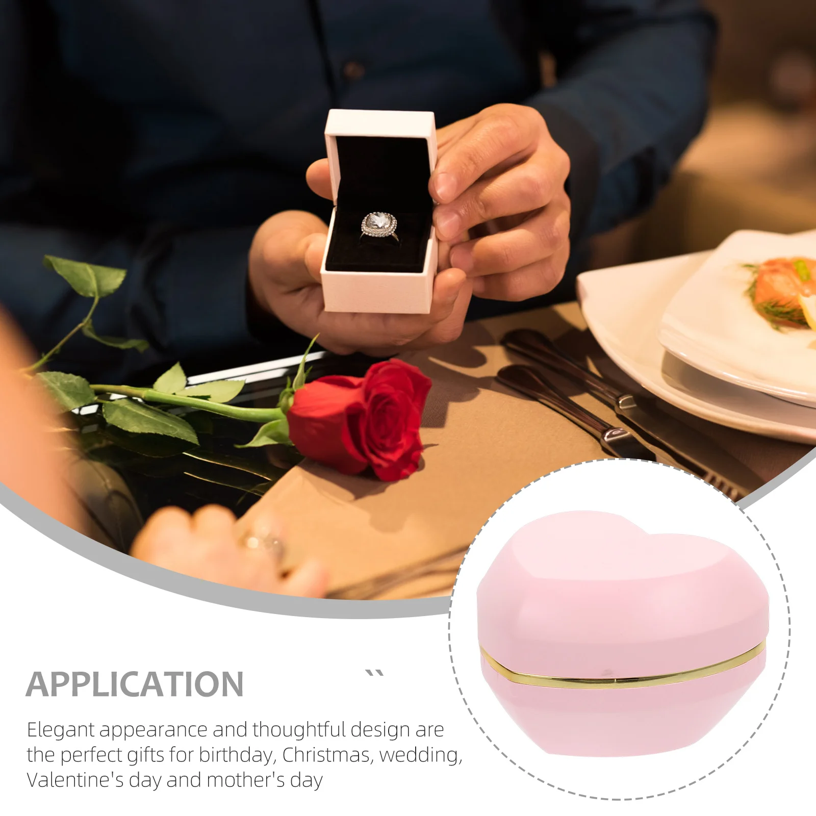 حامل صندوق خاتم Led على شكل قلب لحقيبة تخزين إبداعية لذكرى الزفاف #3