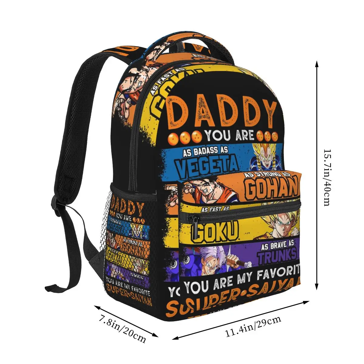 Papai dragonball papai você é meus mochilas favoritas meninos meninas bookbag crianças sacos de escola dos desenhos animados crianças mochila bolsa de ombro