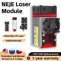 NEJE 12W/24W E40/E80/A40640 diode blue optical laser module for professional CNC engraving, shipping from US and EU warehouses