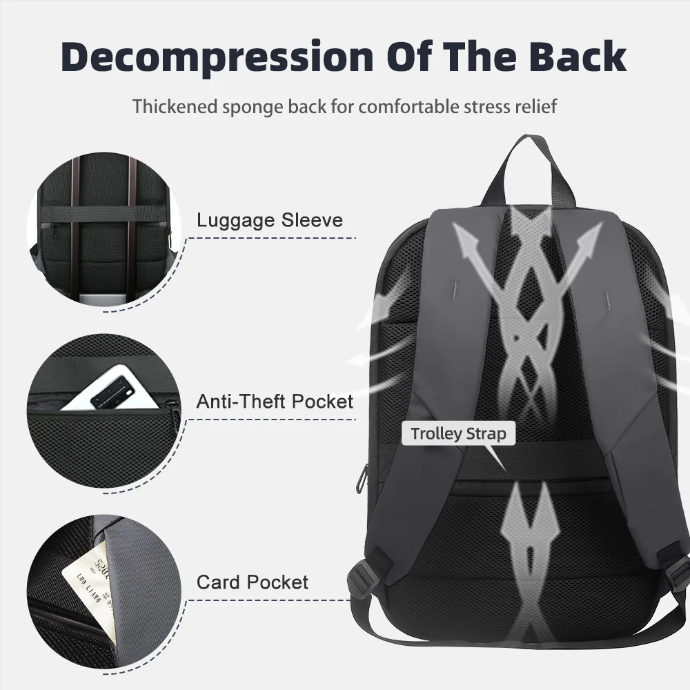 HK Fashion Slim Laptop Backpack for Men Waterproof Expandable Business Work Backpack 17\