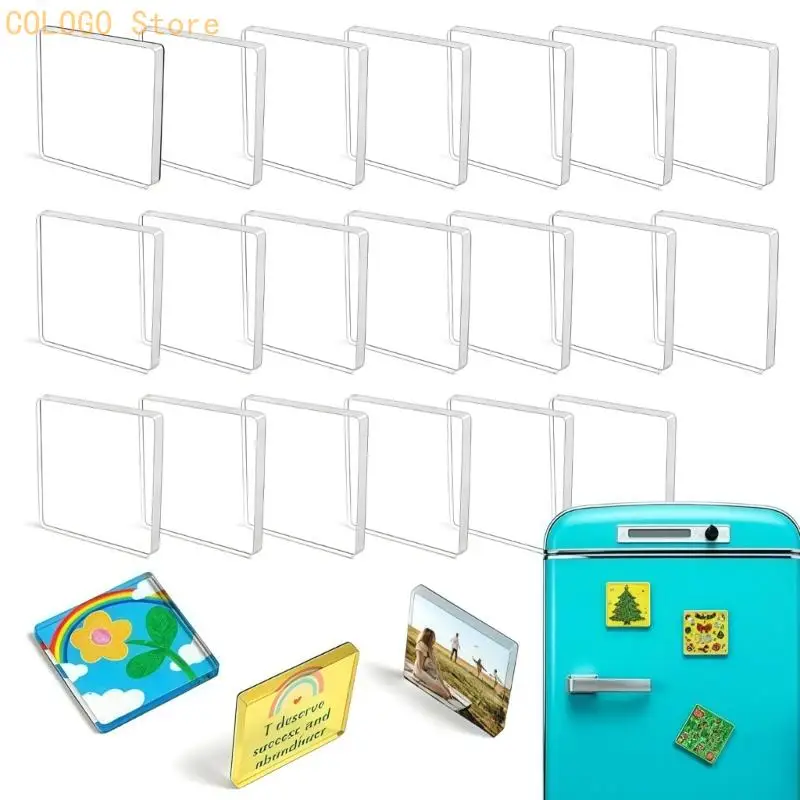 DIY Clear Acrylic Photo Display Set with Flexible Backing for Refrigerator Pictures, Paper Crafts, Classroom Projects, and