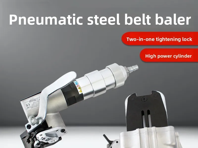 Pneumatic Steel Strapping Tool Split Type Kit for 19-32 mm Straps Industrial Heavy Duty Handheld Tensioning Sealing Tool