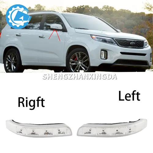 Imagen 1 del producto Lente de Indicador de Espejo LED para Kia Sorento XM 09-14, Luz de Señalización Izquierda y Derecha, 876132P000 876232P000