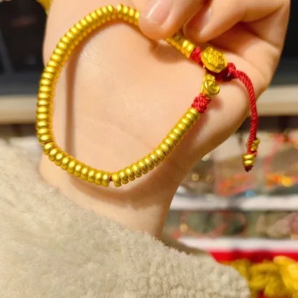 

Women's 24K Gold (AU999) Chinese Ruyi Coil Bracelet | Openwork coil pattern, micro-diamond edge with rotatable clasp