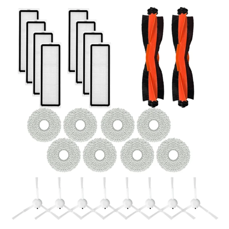 ABZA-Spazzola principale Filtro HEPA Spazzola rotante laterale Panni per mocio Accessori per pezzi di ricambio per aspirapolvere per Dreame X20 Pro
