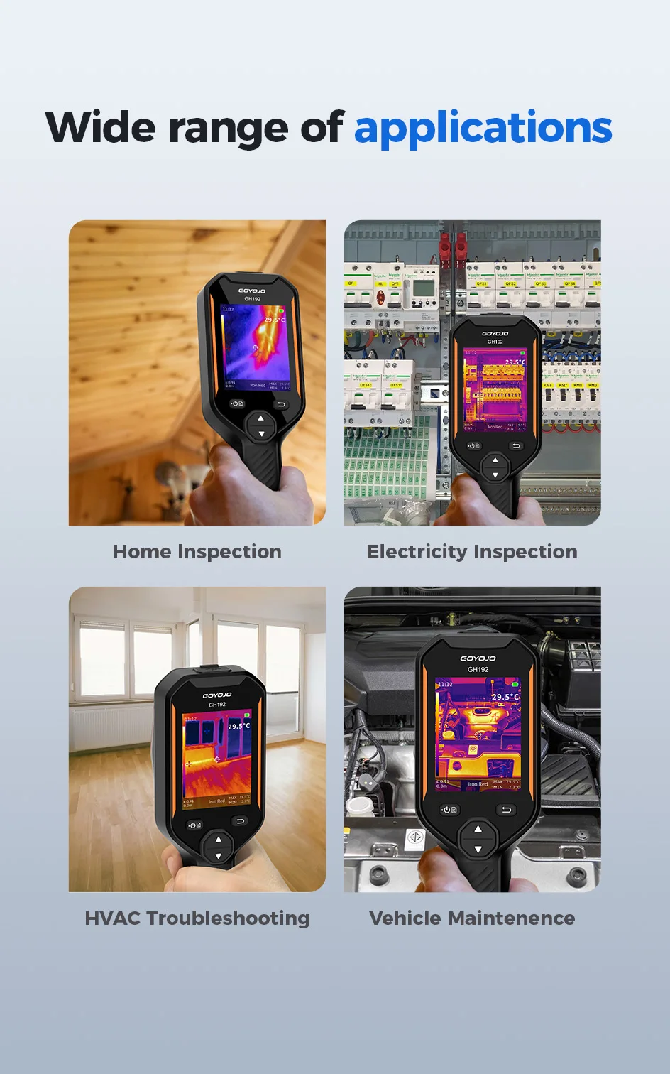 NEW Upgraded GH192/GH340 Thermal Imager super-resolution 240x240/640x480 IR with 2MP Visual Camera Thermal Imaging Camera for Home Inspection