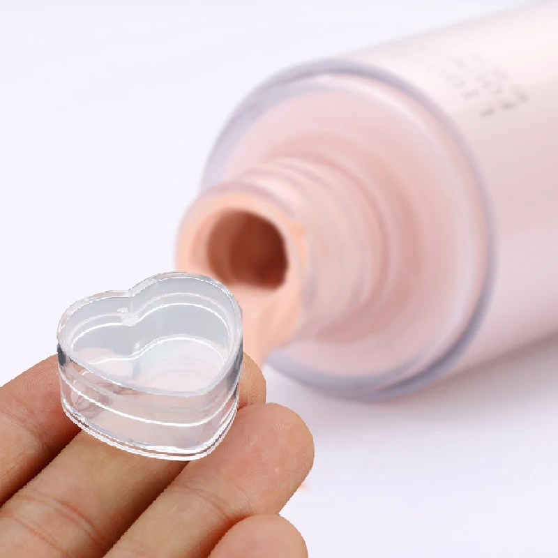 Small Jars White Thread Bottle Small Plastic Box 2Pcs Plastic Heart-shaped Empty Cosmetics Lipstick Cream Can Container