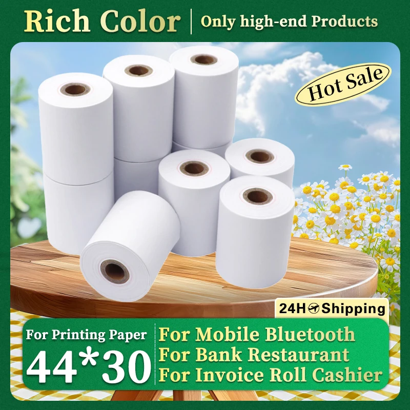 20 Rolls 44*30 57*40 Ordinary Printing Paper Invoice Roll Cashier POS Printer Mobile Bluetooth For Bank Restaurant Market Taxi