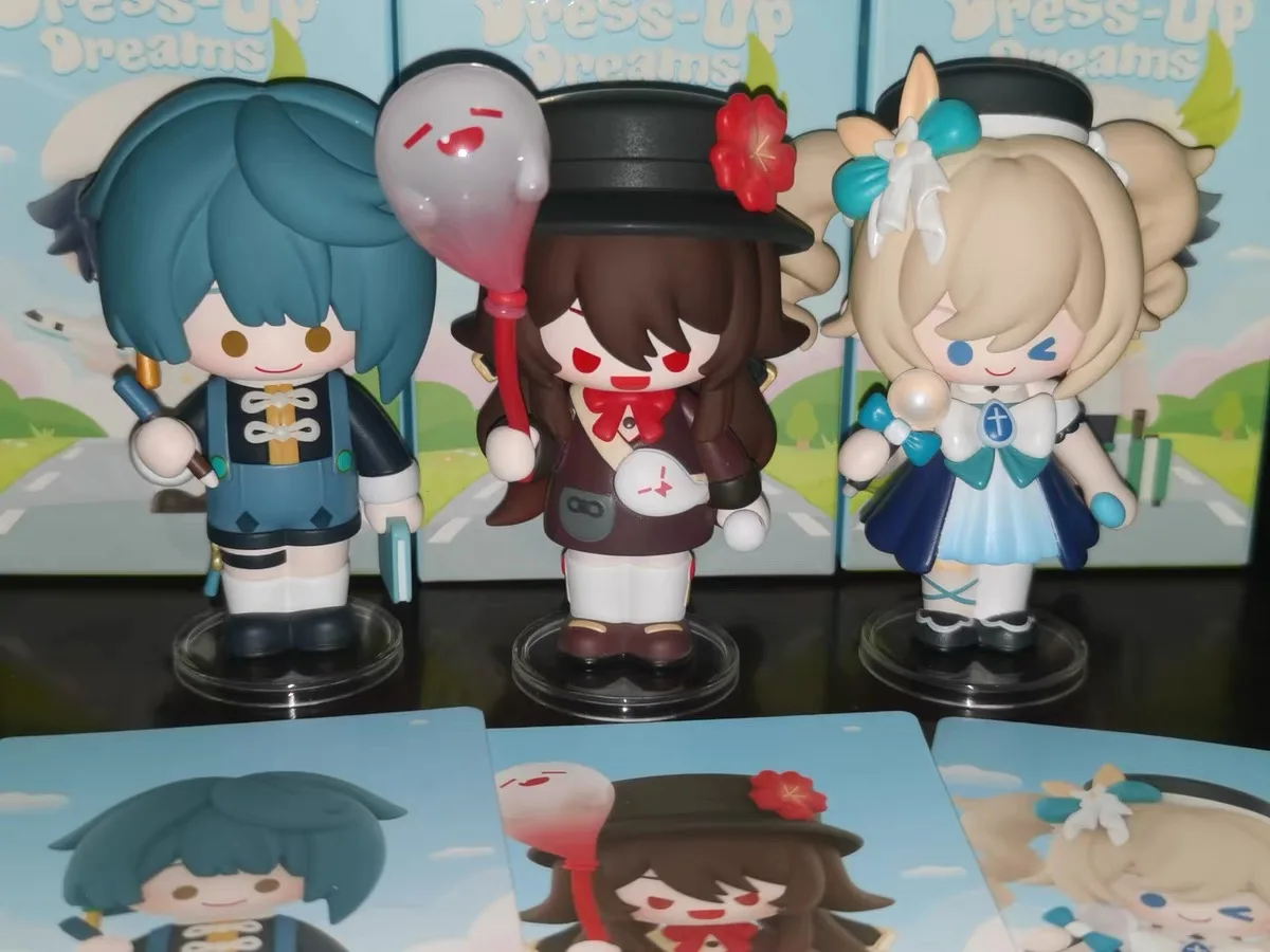 Genshin Impact Dress-Up Dreams Themed Chibi Series Mystery Box Blind Box Cute Anime Action Figure Doll Toy Gifts