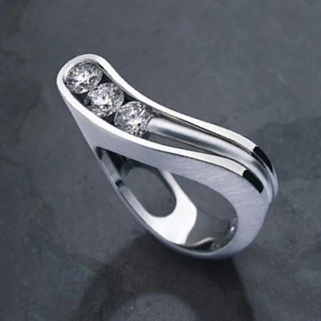 New Silver 925 Jewelry Irregular White Zircon Openwork Ring For Men and Women Party Wedding Jewelry Gifts Drop Shipping