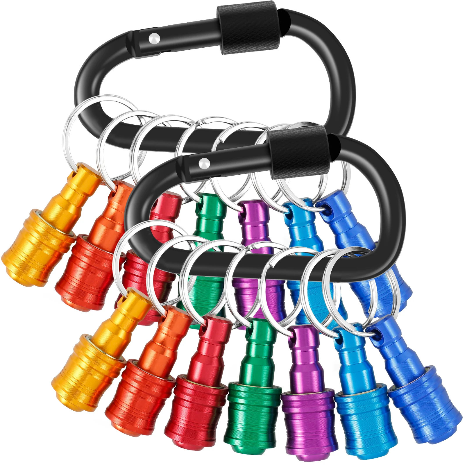 

14Pcs 1/4 Inch Hex Shank Screwdriver Bit Holder Portable Bit Holder Keychain Aluminum Alloy Bit Holder Extension Bar Socket