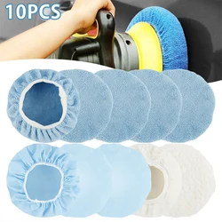 Car Polisher Pad Bonnet 9-10 Inch Soft Microfiber Car Polisher Pad Cover Non-slip Stretch Car Wax Cover Kit