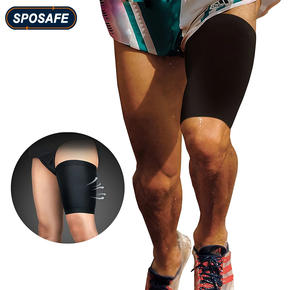1Pcs Sport Compression Thigh Wrap Leg Brace Support Sleeves for Pulled Hamstring Strain Injury Tendonitis Rehab & Recovery