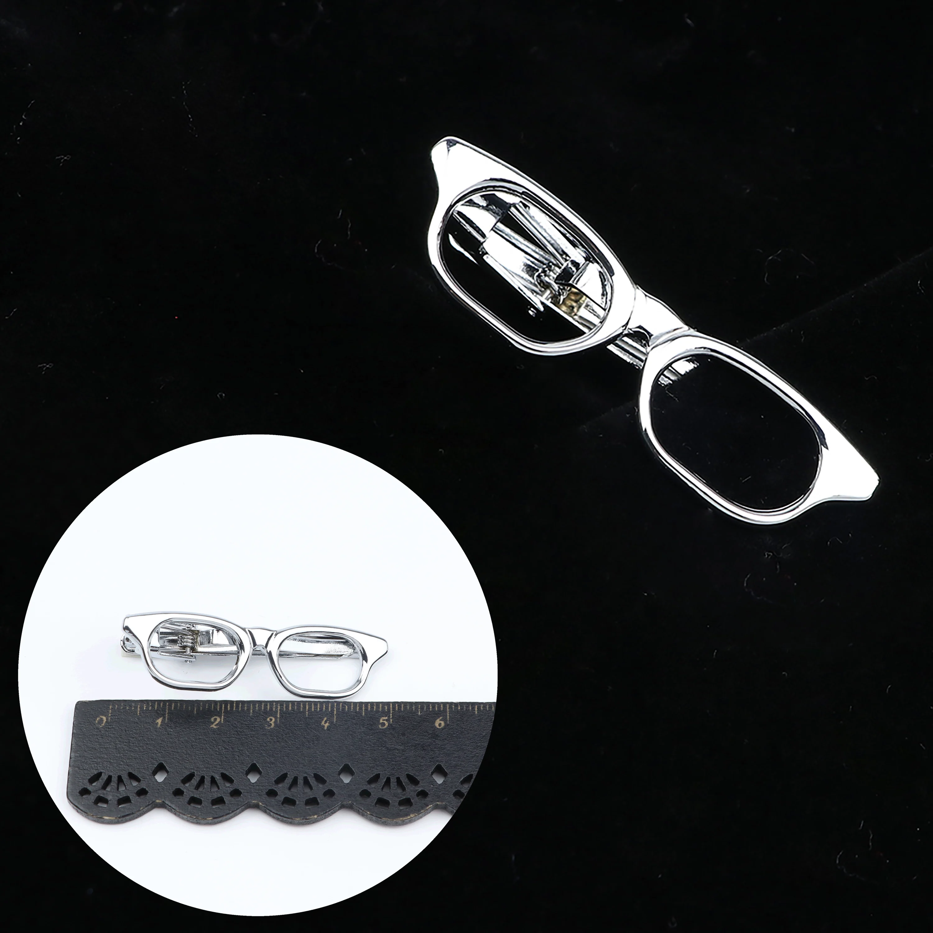 Novely-Clips de Metal para corbata de hombre, accesorios de guitarra, gafas, cuchillo, tenedor, Barba, boda, regalo, Clip de corbata dorado, fiesta, Gif