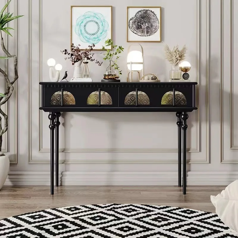 French light luxury pavilion retro corridor with lights aisle long table