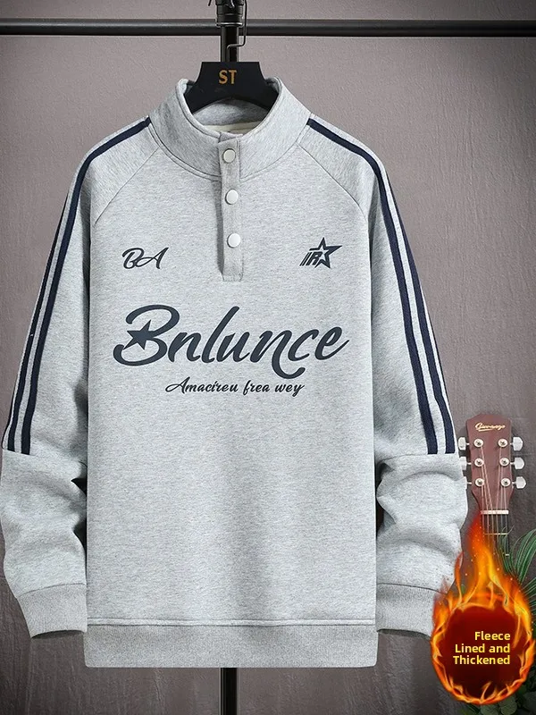 

Утепленная флисовая толстовка с капюшоном на молнии для мужчин, с буквенным принтом, спортивная, теплая, повседневная, с длинными рукавами, зимняя, в университетском стиле