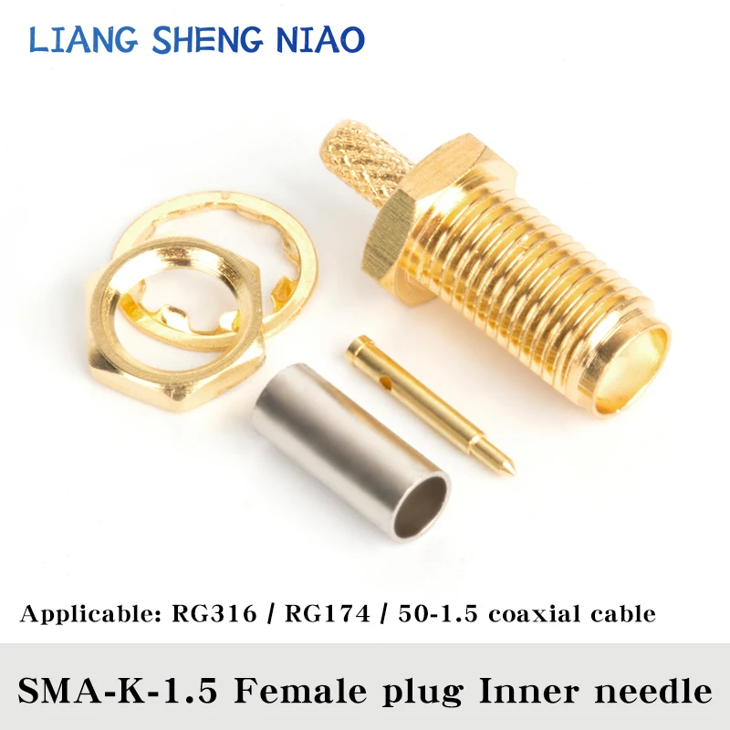 Imagem -03 - Sma Plugue Macho Fêmea Jack Conector Coaxial rf Crimp para Rg174 Lmr100 Cabo Rg316 Adaptador Banhado a Ouro 10 Pcs