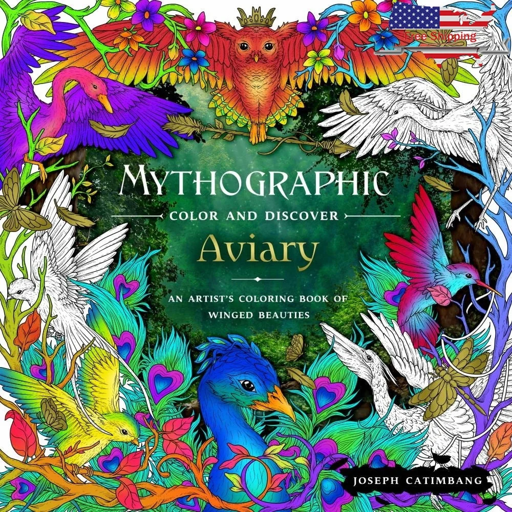 

Мифографические цвета и открывают авиационную книжку-раскраски, 96 страниц, нарисованные вручную иллюстрации, креативные приключения, фэнтезийное искусство