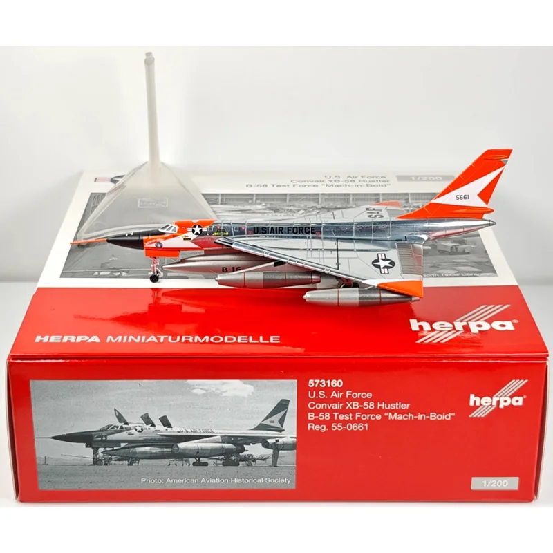 

Herpa Diecast 1/200 Scale 573160 US Air Force XB-58A prototype test Aircraft 55-0661 Alloy Aircraft Model Collection Decoration