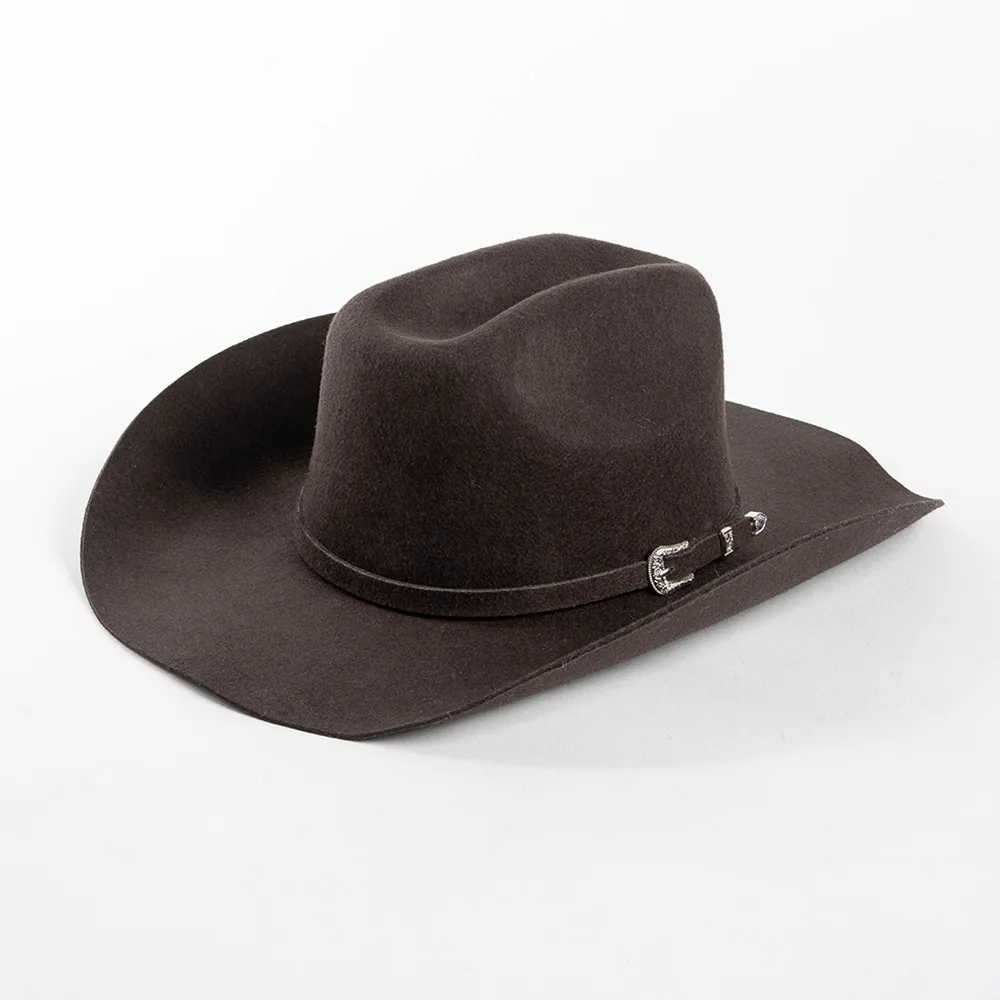 Cowboyhut aus 100 % Wolle, Herbst und Winter, gleiche Farbe, Accessoires, klassischer Panama-Cowboyhut, Sombrero Vaquero – Detail 2