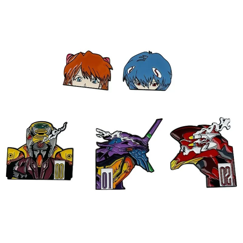 

Neon Genesis Evangelion New Cartoon Metal Brooch with Creative and Personalized Badge Design Versatile Decorative Accessories