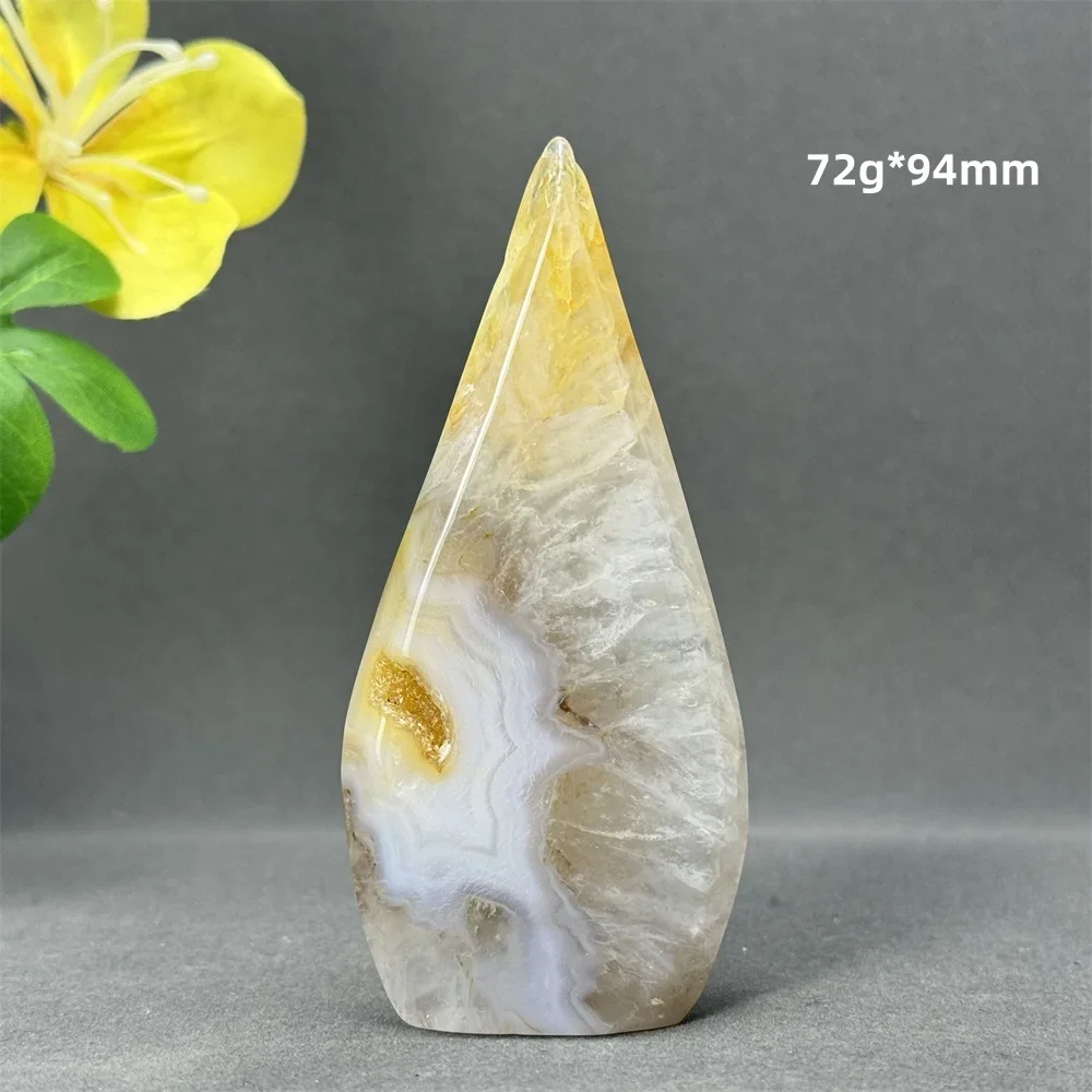 Natural Gemstone Yellow Agate Crystal Cave Free Form Torch Reiki Healing Meditation Witchcraft Sacrifice Home Energy Ornaments