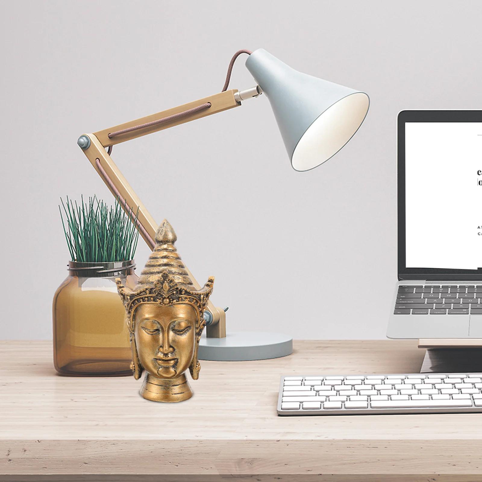 بوذا رئيس تمثال مادة الراتنج قوي طاولة مكتبية الديكور ثقافة زن الجمالية هدية بوذا ديكور #3