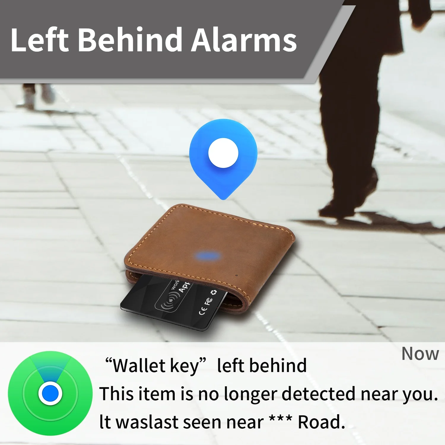 Pelacak Kartu Dompet Nirkabel Ultra Tipis dengan GPS Smart Tag Air Tag, Berfungsi dengan Aplikasi Apple Find My, untuk Kunci, Koper, dan Tas