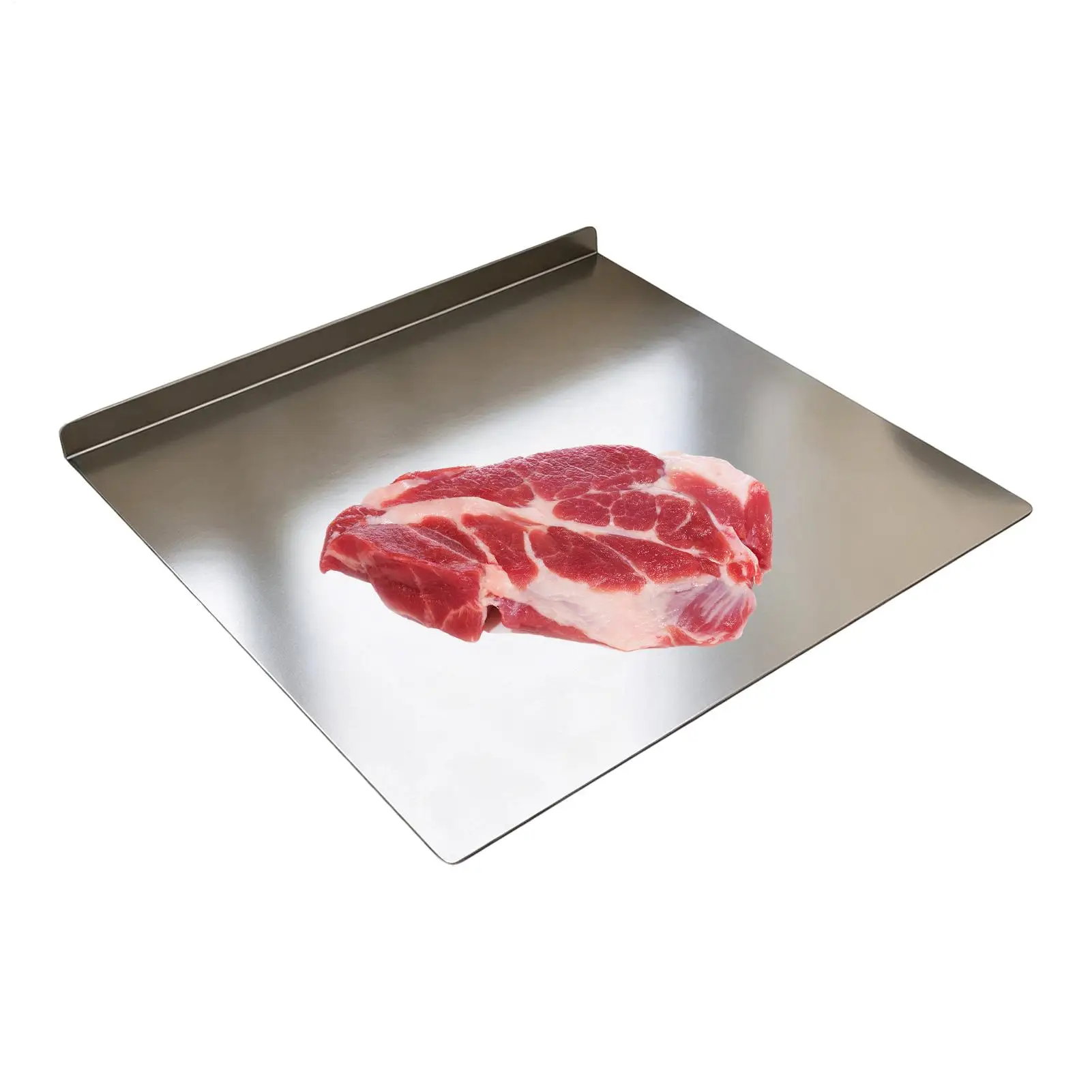 Schneidebrett aus Edelstahl mit Kante, rutschfestes Küchen-Schneidebrett, Arbeitsplatten-Schneidebrett für Fleisch, Obst, Sushi