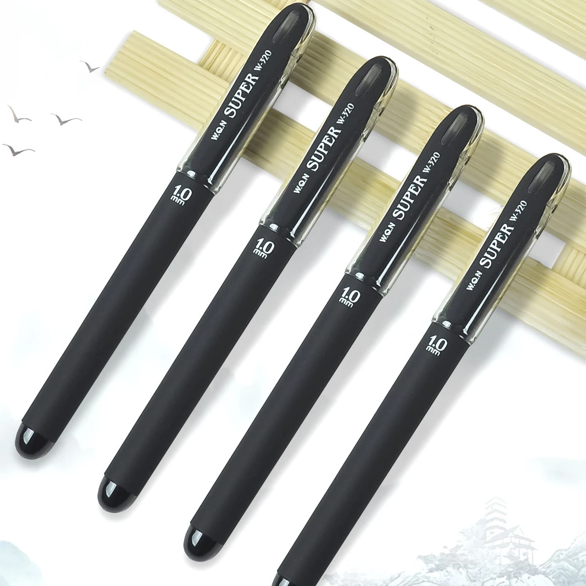 3/6/12pcs Large Capacity Gel Pen 1.0mm Signature Calligraphy Stylus Carbon Black Ink School Office Accessories