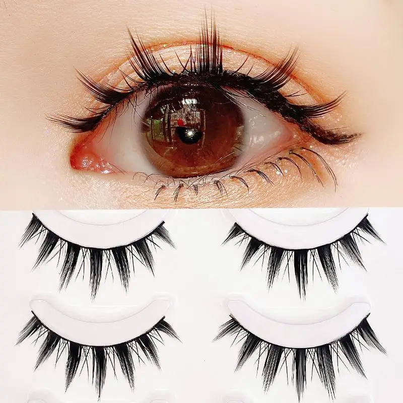 Yokpn New 5 Pairs Eyelashes Cos Dance Performance Eyelash Handmade Acrylic Cross Eyelash Female Japanese 3D Natural Lashes