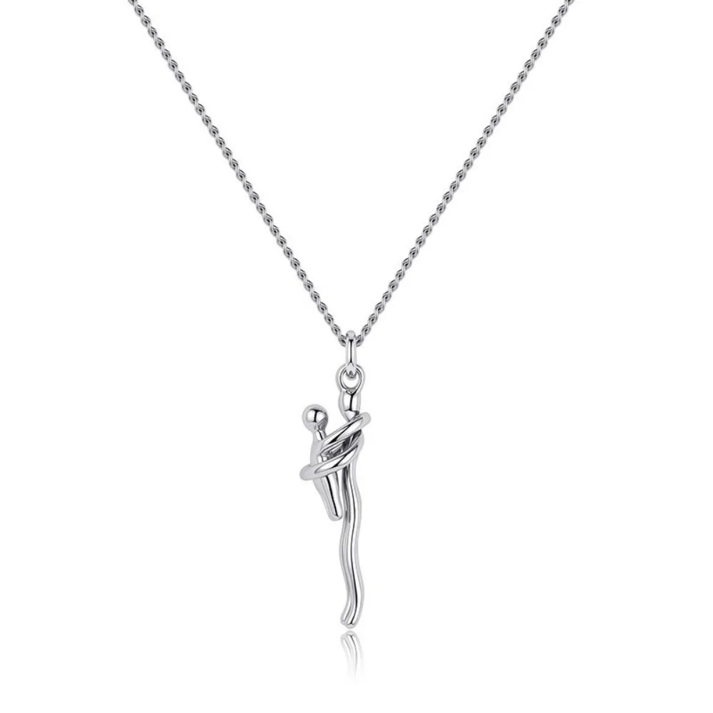 Collarbone Chain Mother Child Hugging Necklace Daily Wear Adjustable Hug Pendant Romantic Chic Embracing Pendant