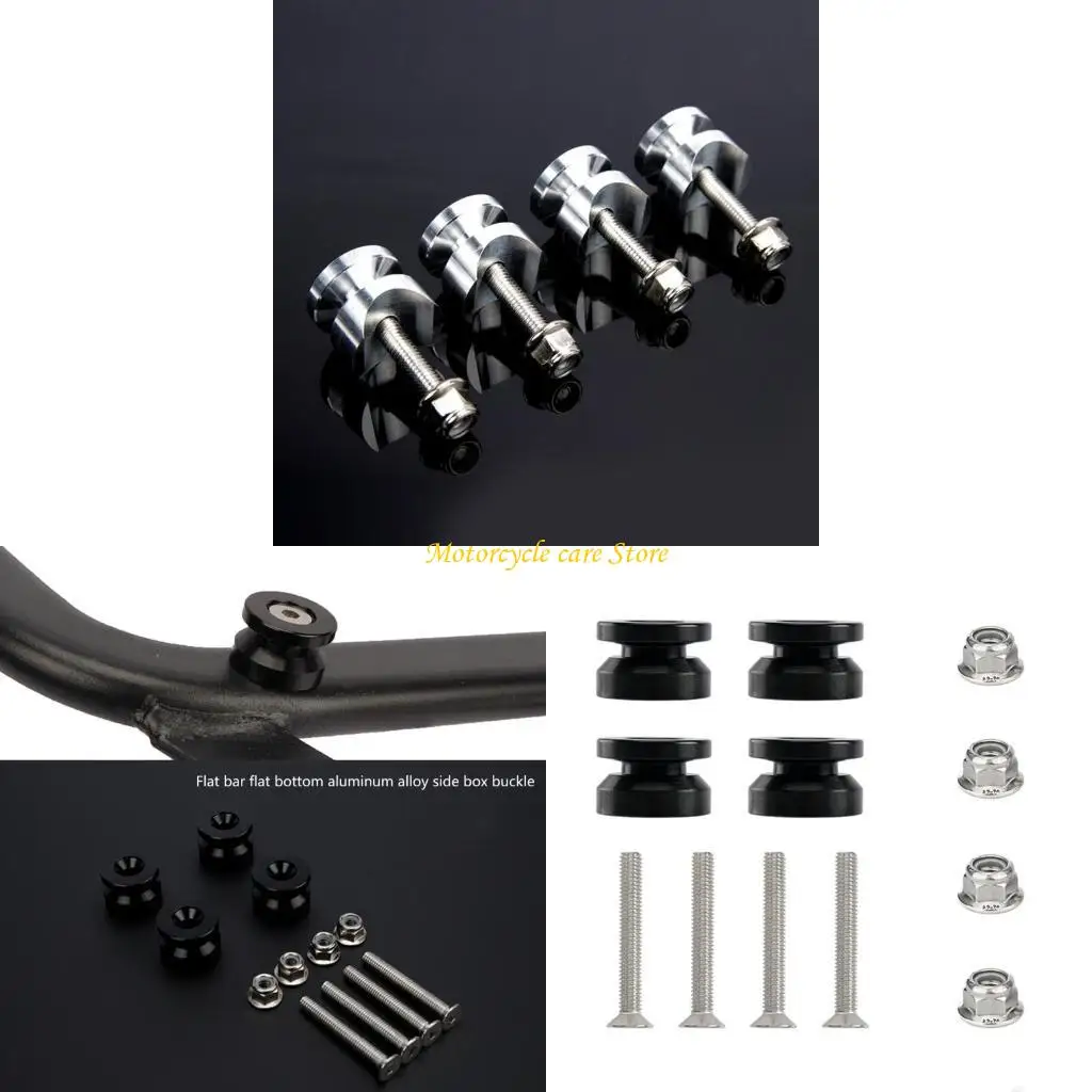 

U75F 4pcs Motorcycle Tail Box Quick Install Base Pads Aluminum Alloy Construction with Enhanced Stability Features Accessory