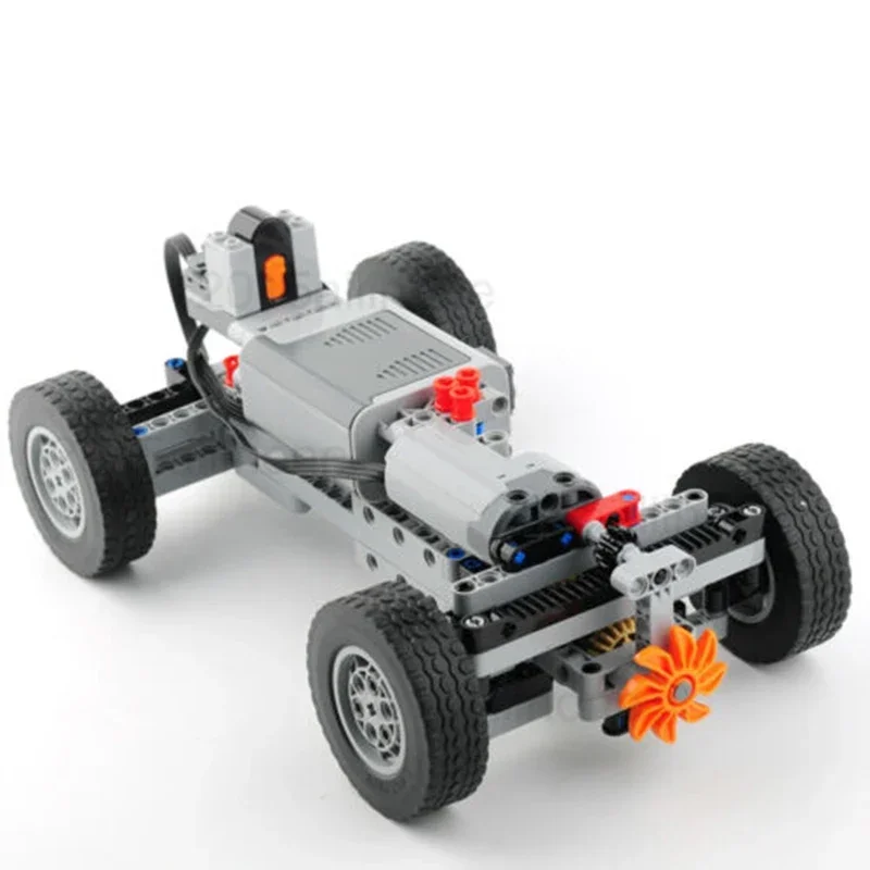 4WD Zdalnie sterowany samochód MOC Power Building Bricks Zestawy DIY Zabawki Części dla dzieci Silnik pociągu Odbiornik zdalnego sterowania na podczerwień Pojemnik na baterie