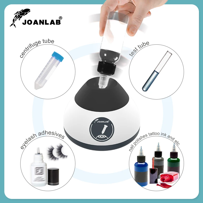 JOANLAB Mini Vortex Mixer Laboratory Tattoo Pigment Nail Polish Liquid Ink Mixer Shaker Lab 50ml 2000rpm VM-200